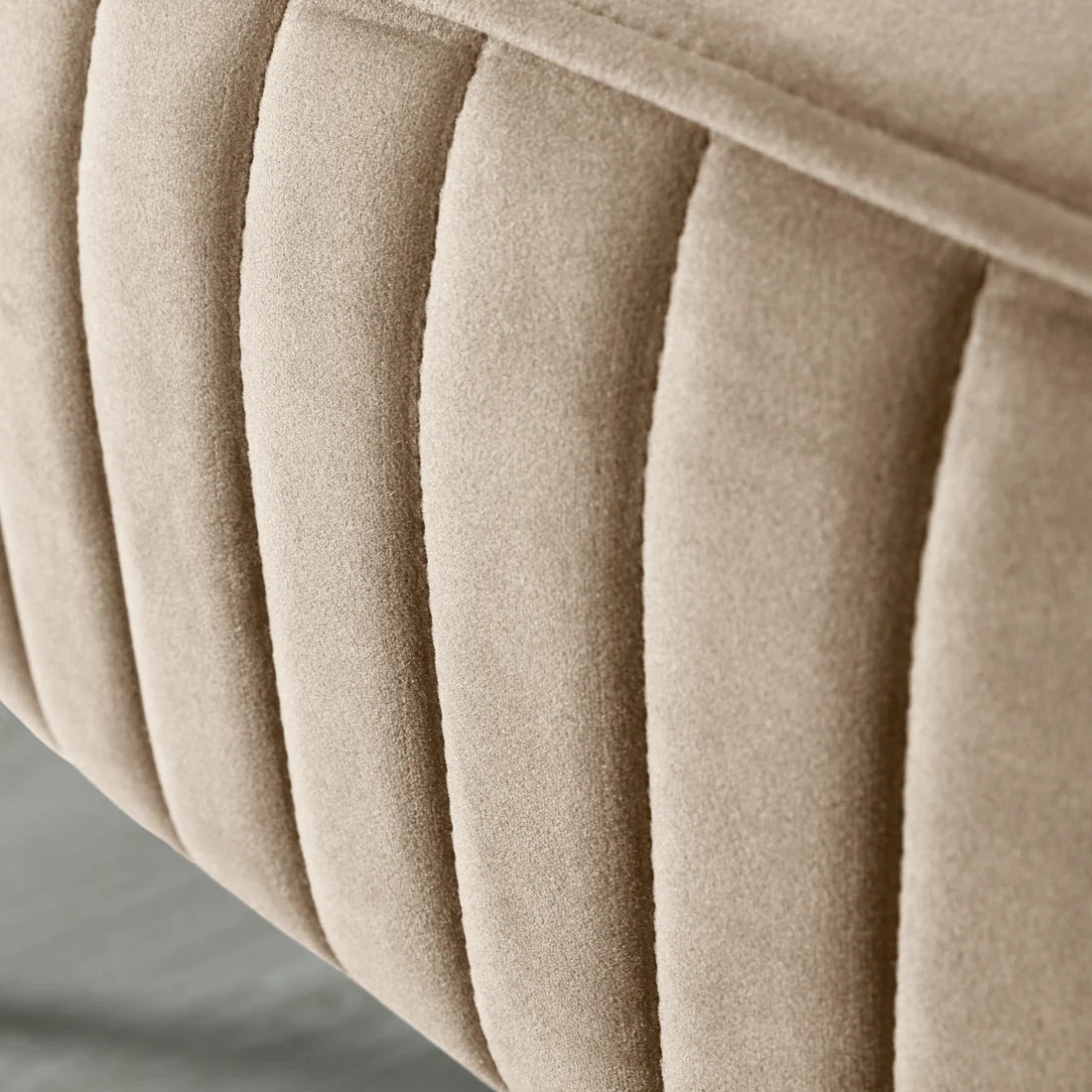 Large Velvet Ottoman Beige