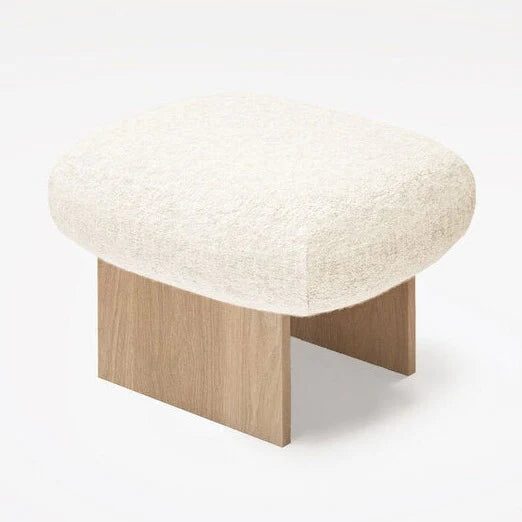 Solid Wood Ottoman Beige