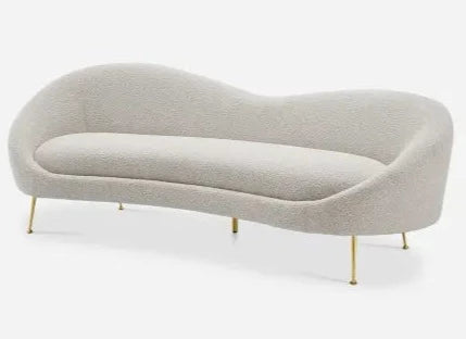 3 Seater Curve Sofa Beige