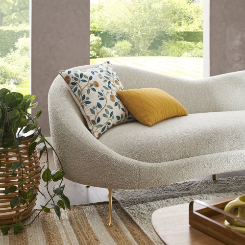 3 Seater Curve Sofa Beige