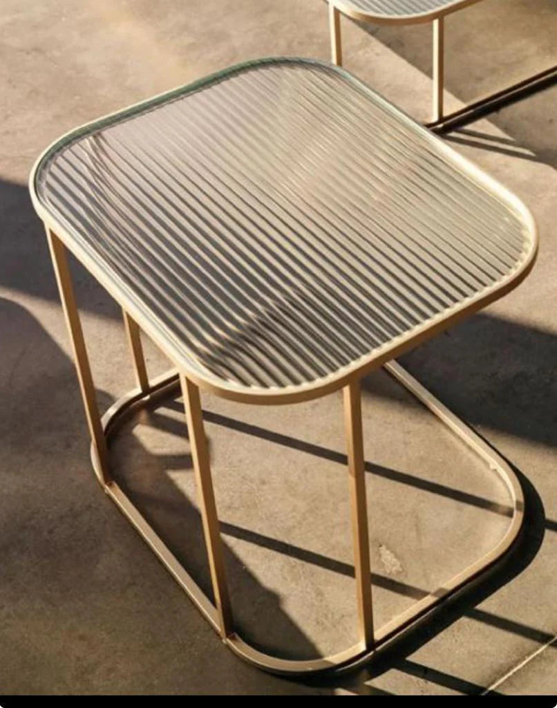 Gold Metal Designer Side Table